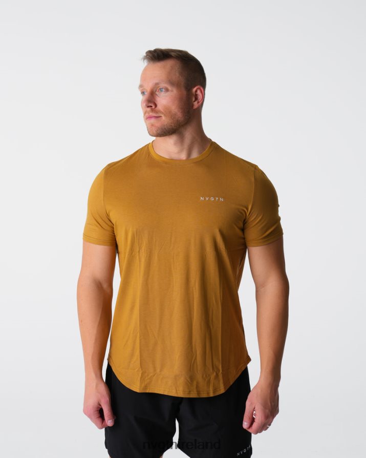 NVGTN Pulse Fitted Tee Tops Bronze Men VV2PRZ771