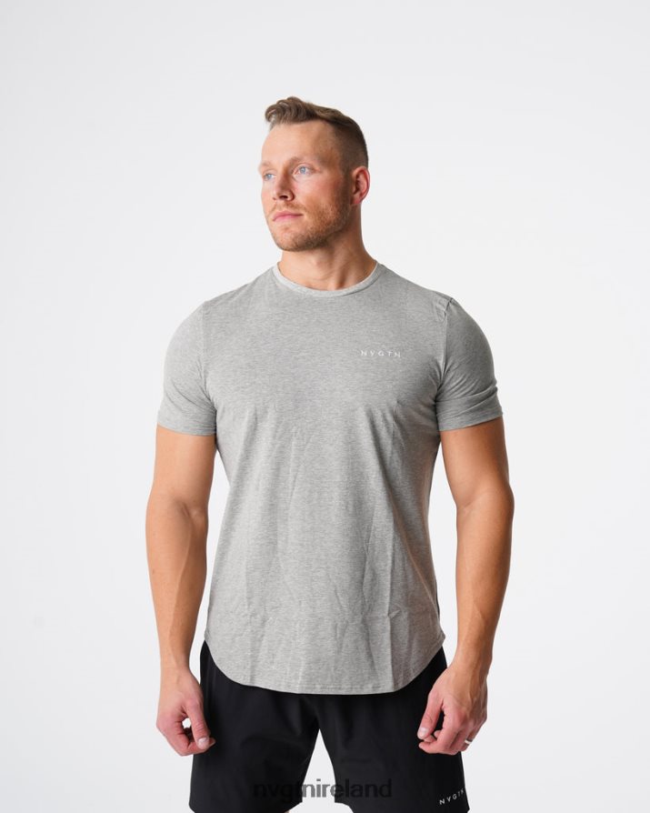 NVGTN Pulse Fitted Tee Tops Grey Men VV2PRZ769