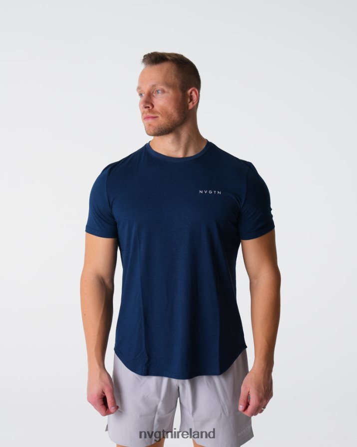 NVGTN Pulse Fitted Tee Tops Navy Men VV2PRZ770