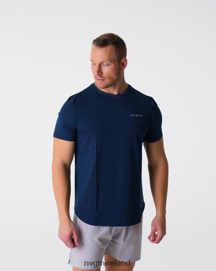 NVGTN Pulse Fitted Tee Tops Navy Men VV2PRZ770