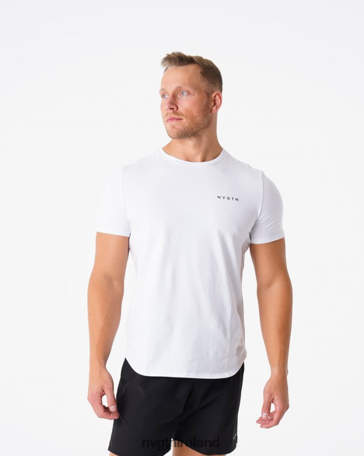NVGTN Pulse Fitted Tee Tops White Men VV2PRZ768