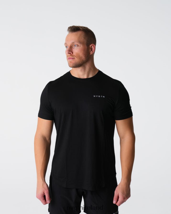 NVGTN Tech Fitted Tee Tops Black Men VV2PRZ763