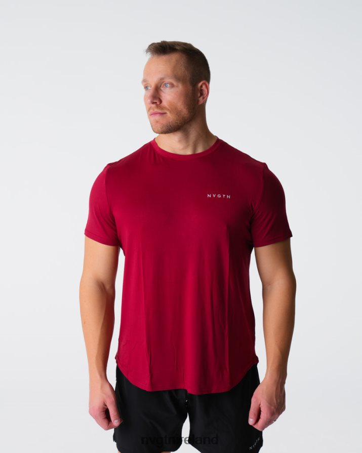 NVGTN Tech Fitted Tee Tops Crimson Men VV2PRZ764