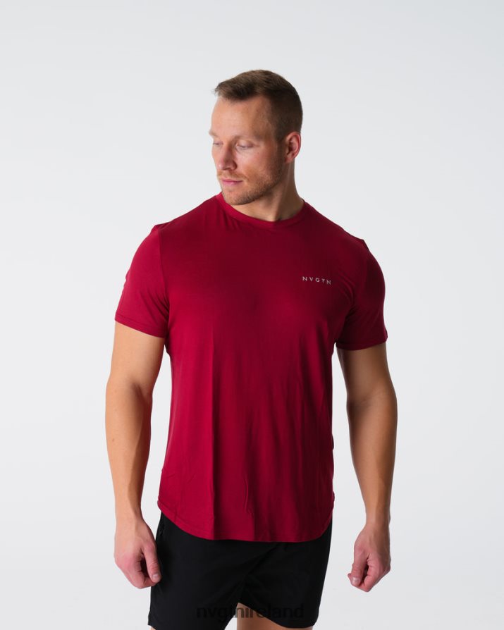 NVGTN Tech Fitted Tee Tops Crimson Men VV2PRZ764