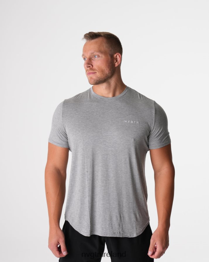NVGTN Tech Fitted Tee Tops Grey Men VV2PRZ759