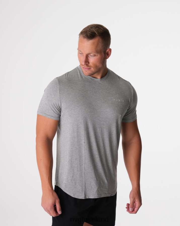 NVGTN Tech Fitted Tee Tops Grey Men VV2PRZ759