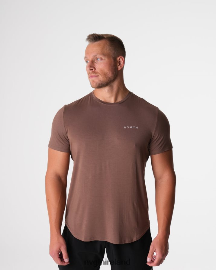 NVGTN Tech Fitted Tee Tops Mocha Men VV2PRZ762