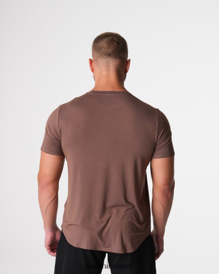NVGTN Tech Fitted Tee Tops Mocha Men VV2PRZ762