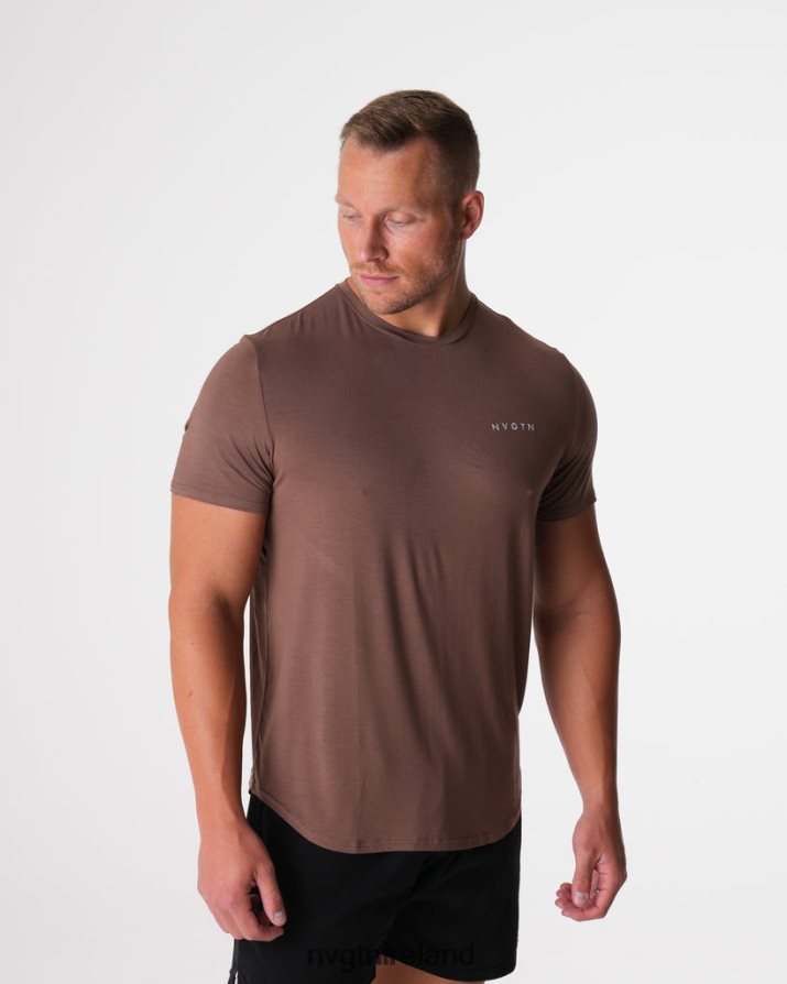 NVGTN Tech Fitted Tee Tops Mocha Men VV2PRZ762