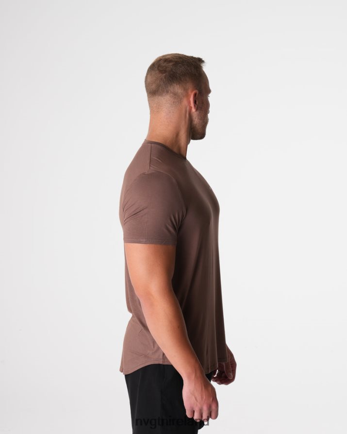 NVGTN Tech Fitted Tee Tops Mocha Men VV2PRZ762