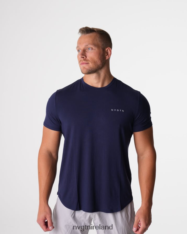 NVGTN Tech Fitted Tee Tops Navy Men VV2PRZ760
