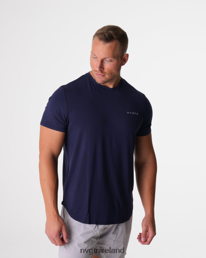 NVGTN Tech Fitted Tee Tops Navy Men VV2PRZ760