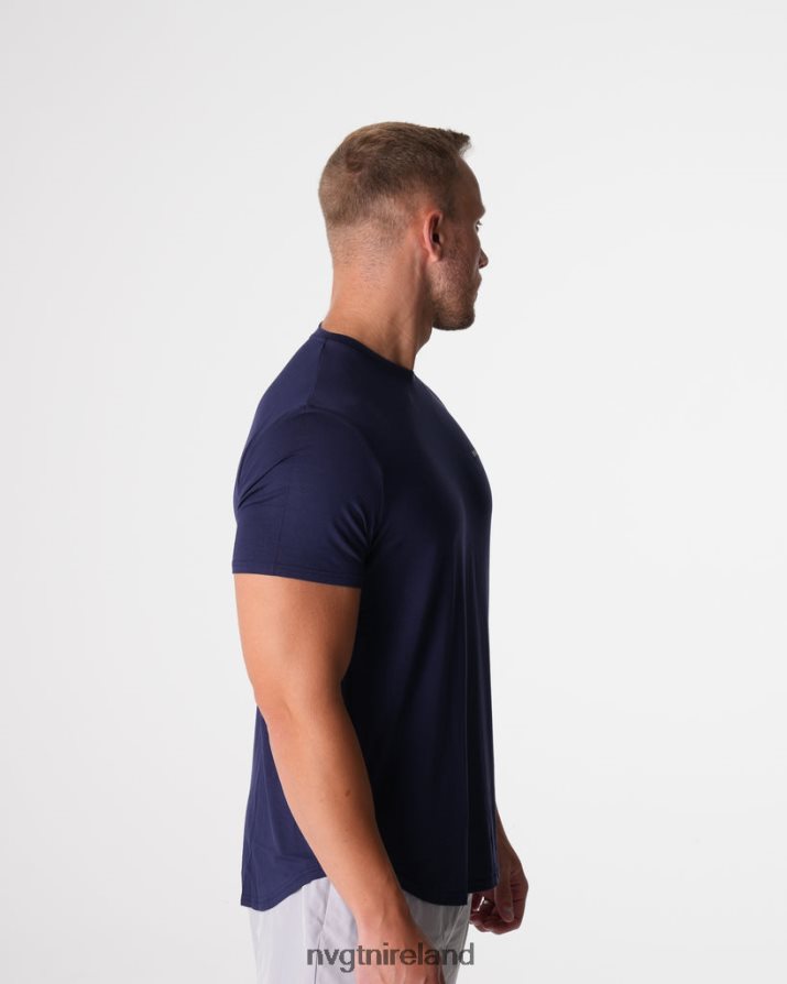 NVGTN Tech Fitted Tee Tops Navy Men VV2PRZ760