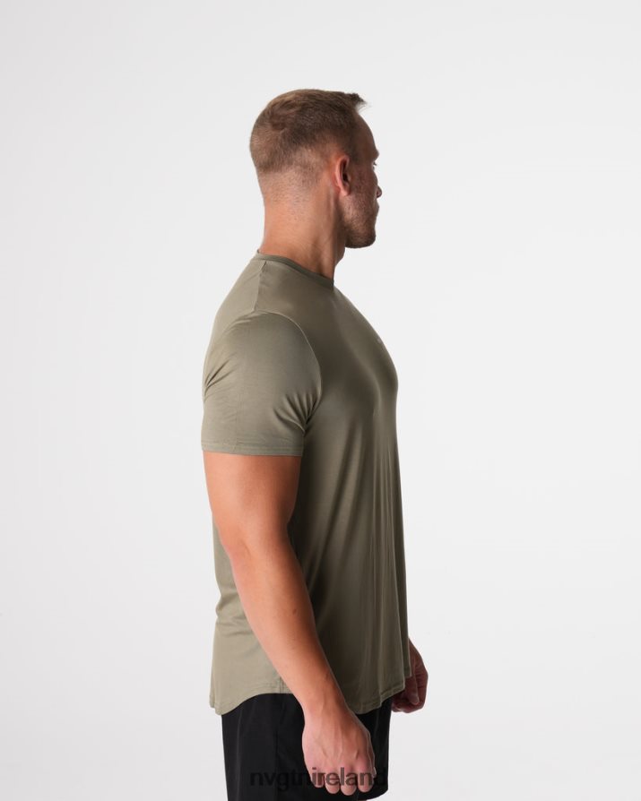 NVGTN Tech Fitted Tee Tops Sage Green Men VV2PRZ761
