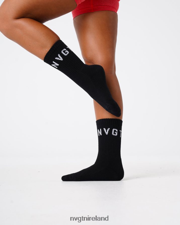NVGTN Crew Socks Fitness Black Women VV2PRZ713