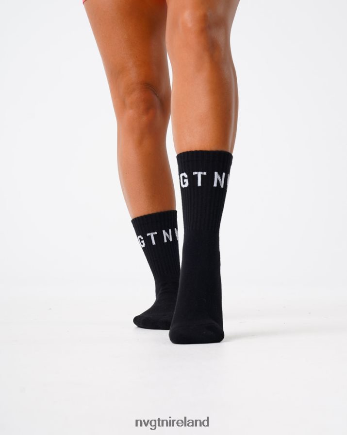 NVGTN Crew Socks Fitness Black Women VV2PRZ713