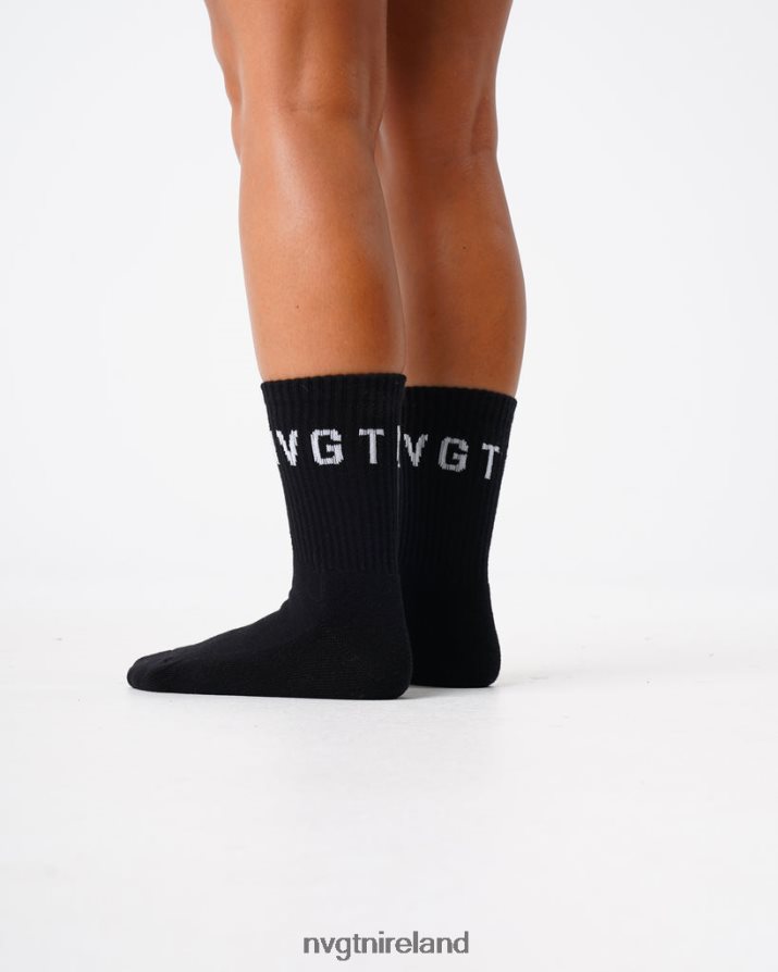 NVGTN Crew Socks Fitness Black Women VV2PRZ713