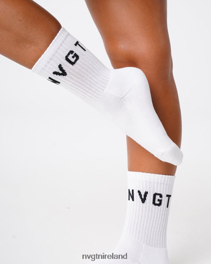 NVGTN Crew Socks Fitness White Women VV2PRZ714