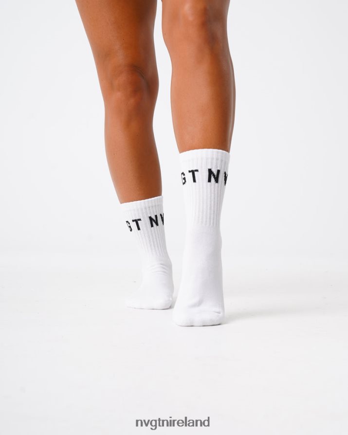 NVGTN Crew Socks Fitness White Women VV2PRZ714