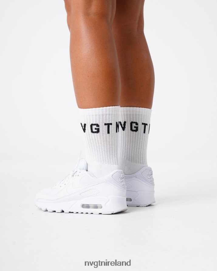NVGTN Crew Socks Fitness White Women VV2PRZ714