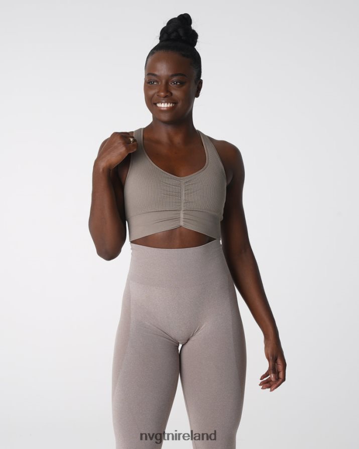 NVGTN Cinched Seamless Bra Fitness Taupe Women VV2PRZ157
