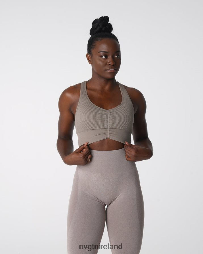 NVGTN Cinched Seamless Bra Fitness Taupe Women VV2PRZ157