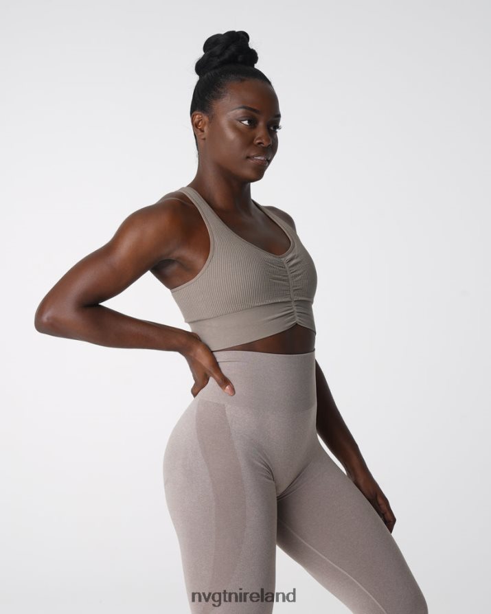NVGTN Cinched Seamless Bra Fitness Taupe Women VV2PRZ157