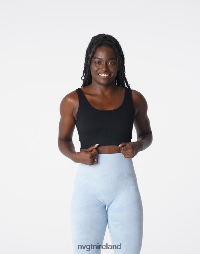 NVGTN Desire Ribbed Seamless Bra Fitness Black Women VV2PRZ196