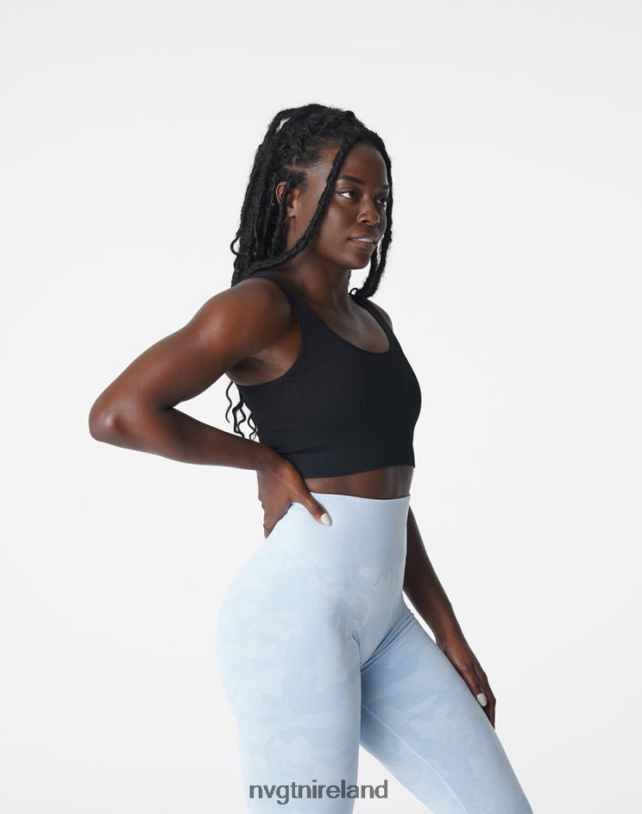 NVGTN Desire Ribbed Seamless Bra Fitness Black Women VV2PRZ196