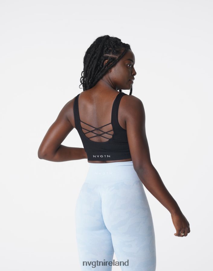 NVGTN Desire Ribbed Seamless Bra Fitness Black Women VV2PRZ196