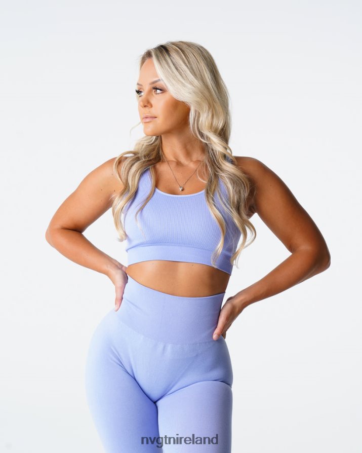 NVGTN Desire Ribbed Seamless Bra Fitness Periwinkle Women VV2PRZ197