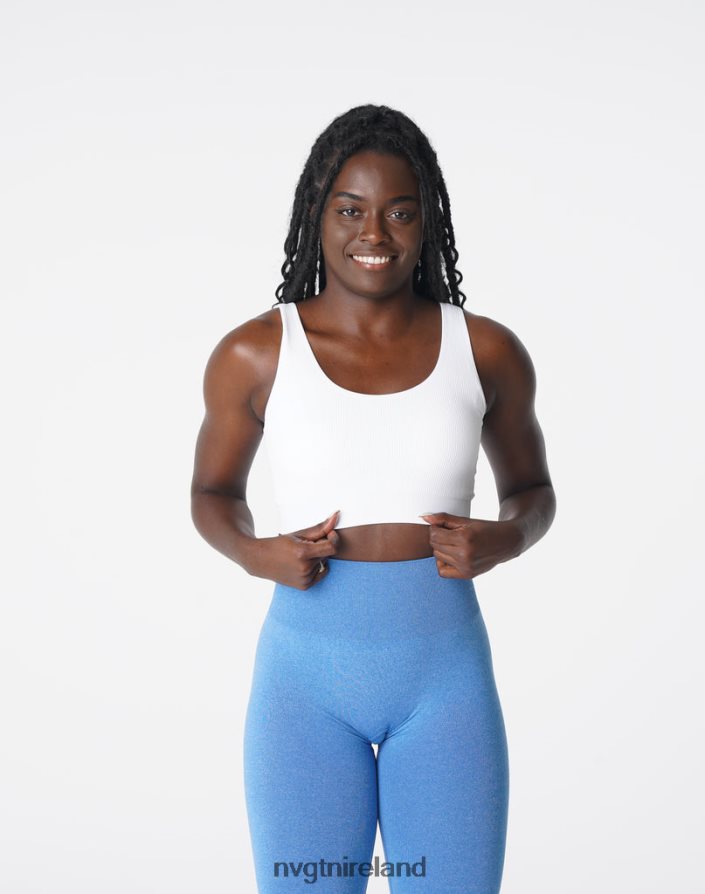 NVGTN Desire Ribbed Seamless Bra Fitness White Women VV2PRZ195