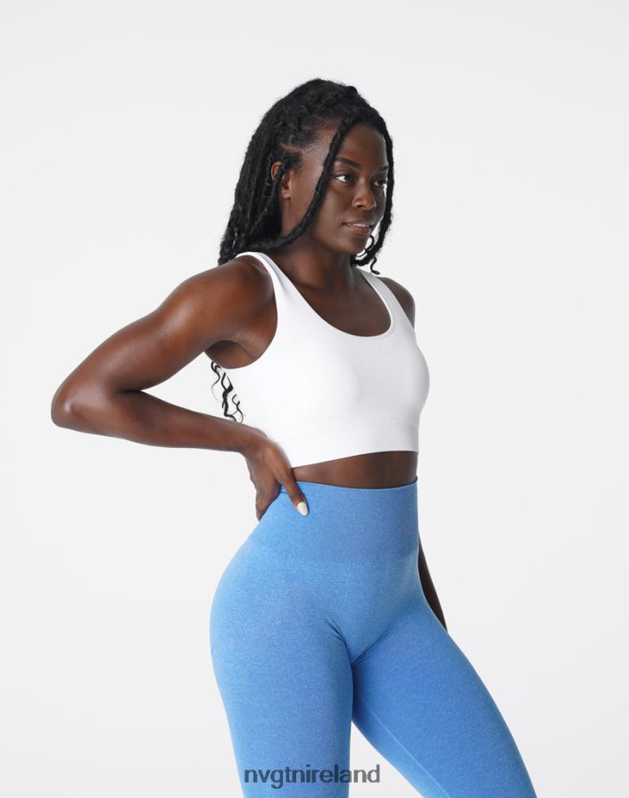 NVGTN Desire Ribbed Seamless Bra Fitness White Women VV2PRZ195