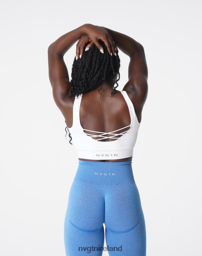 NVGTN Desire Ribbed Seamless Bra Fitness White Women VV2PRZ195