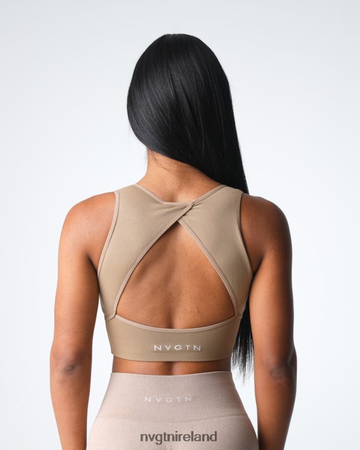 NVGTN Empower Seamless Bra Fitness Beige Women VV2PRZ3