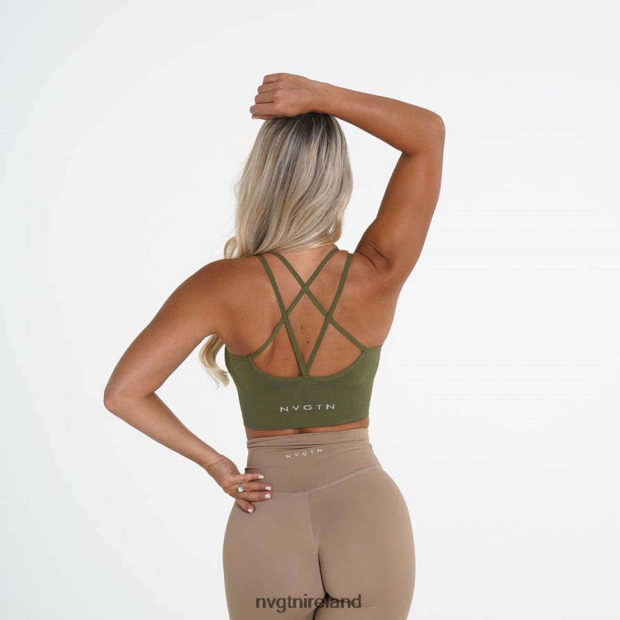 NVGTN Flourish Seamless Bra Fitness Khaki Green Women VV2PRZ240