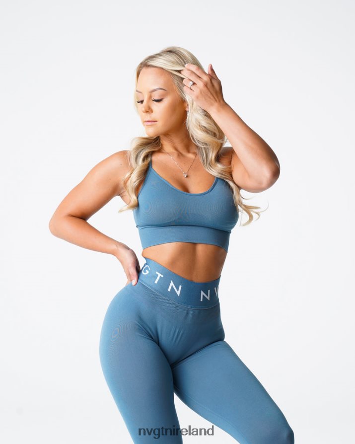 NVGTN Flourish Seamless Bra Fitness Stone Blue Women VV2PRZ165