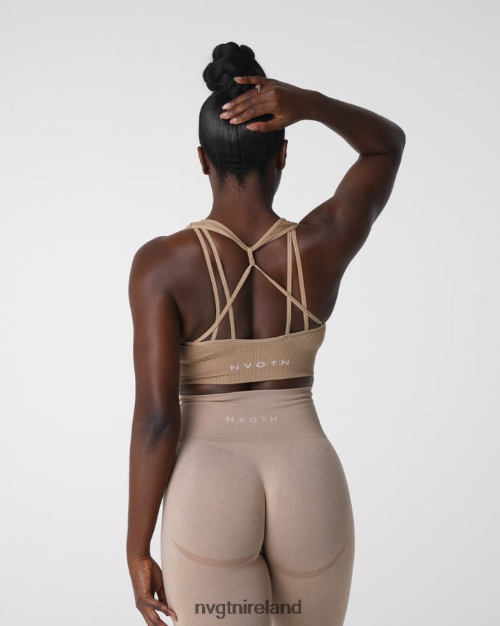 NVGTN Galaxy Ribbed Seamless Bra Fitness Beige Women VV2PRZ160