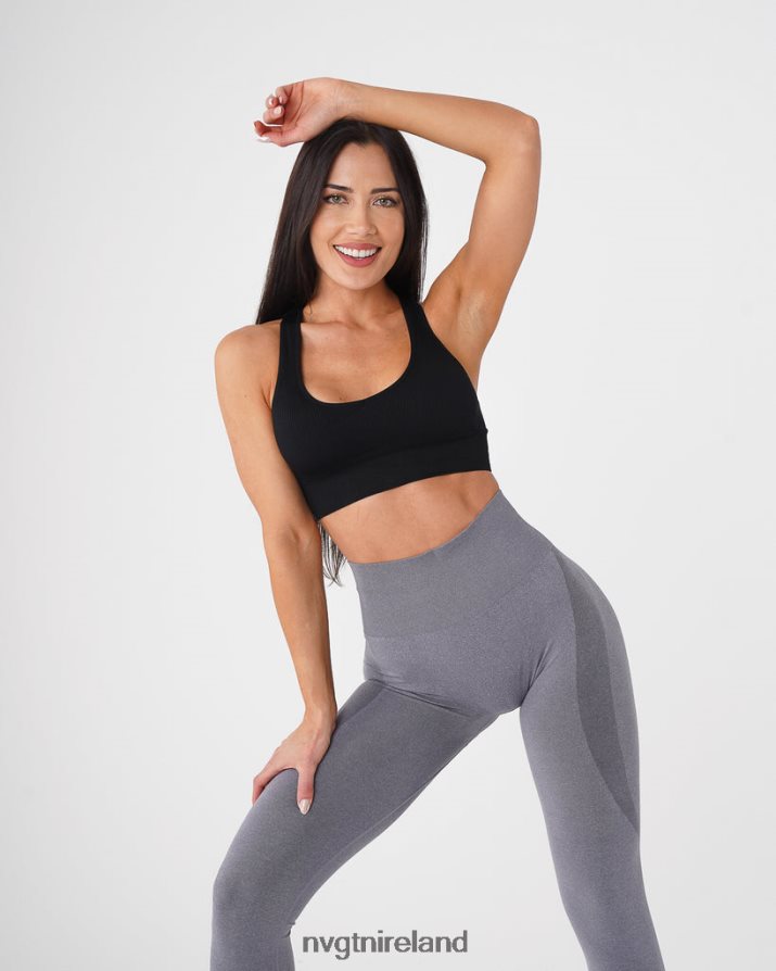 NVGTN Galaxy Ribbed Seamless Bra Fitness Black Women VV2PRZ158