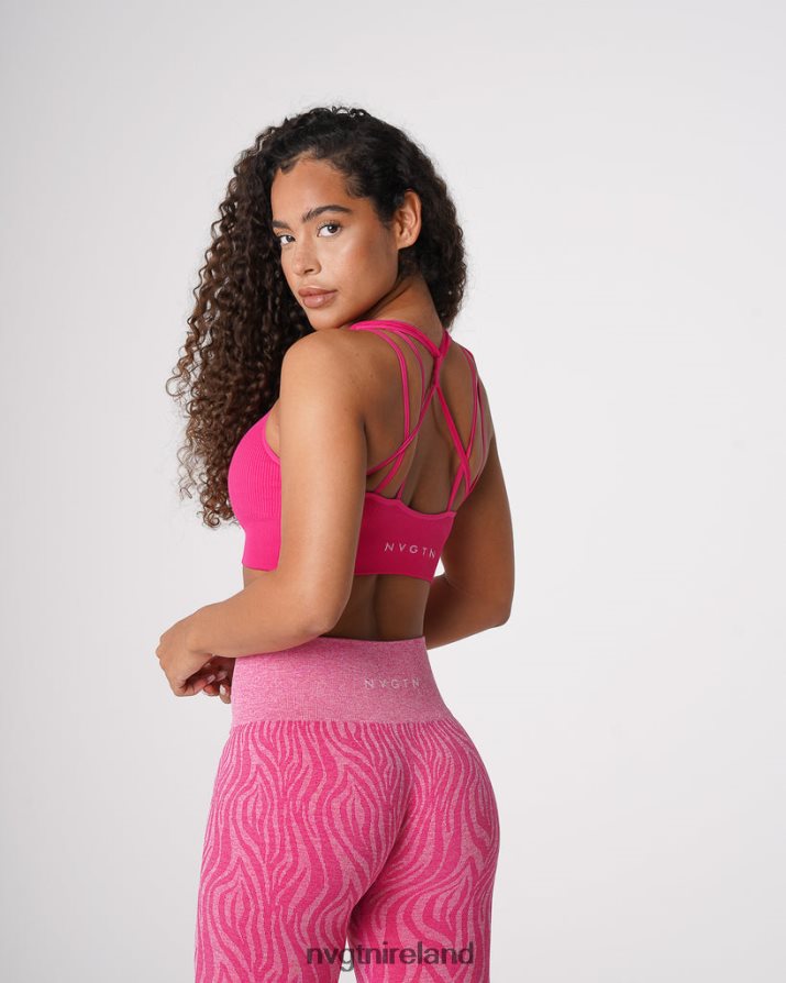 NVGTN Galaxy Ribbed Seamless Bra Fitness Fuchsia Women VV2PRZ64