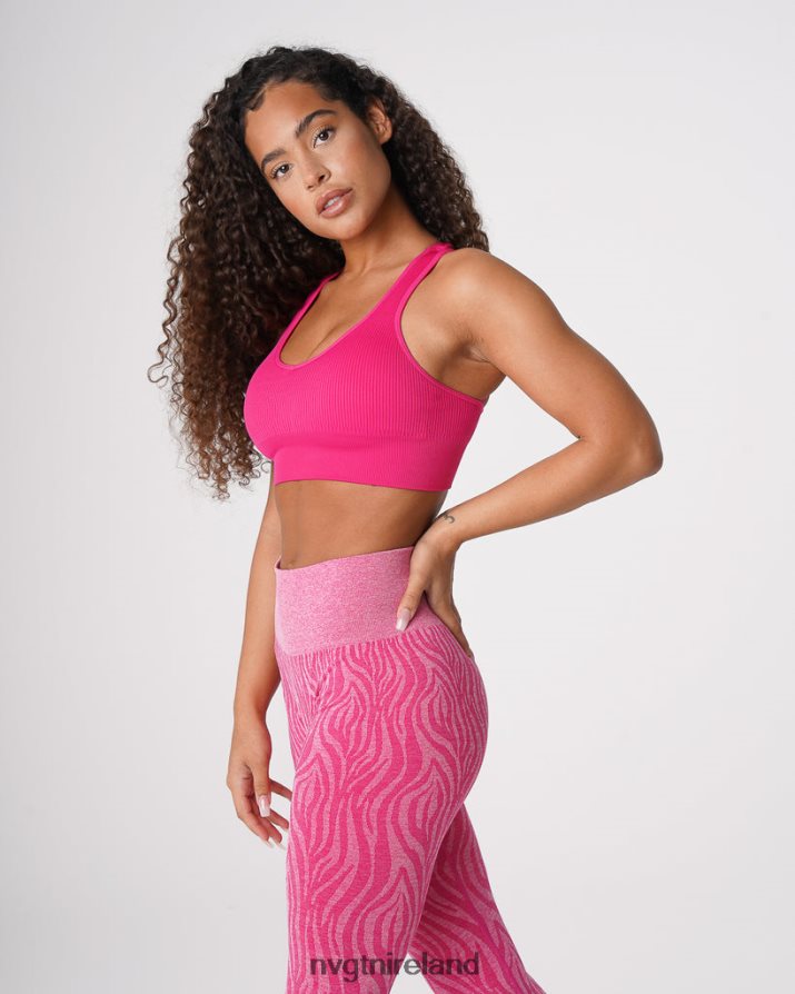 NVGTN Galaxy Ribbed Seamless Bra Fitness Fuchsia Women VV2PRZ64