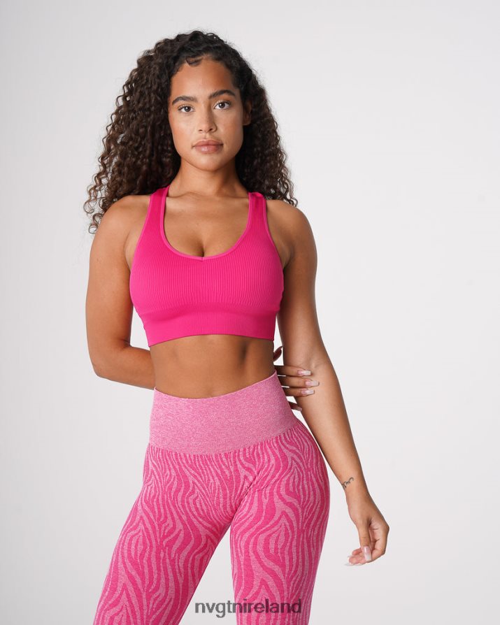NVGTN Galaxy Ribbed Seamless Bra Fitness Fuchsia Women VV2PRZ64