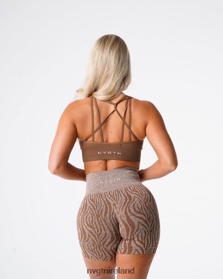 NVGTN Galaxy Ribbed Seamless Bra Fitness Mocha Women VV2PRZ63