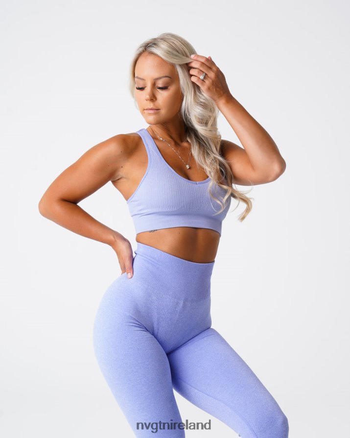 NVGTN Galaxy Ribbed Seamless Bra Fitness Periwinkle Women VV2PRZ61