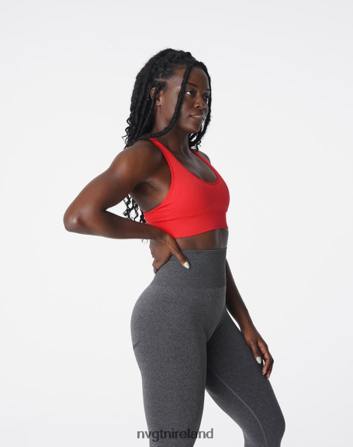 NVGTN Galaxy Ribbed Seamless Bra Fitness Scarlet Women VV2PRZ167