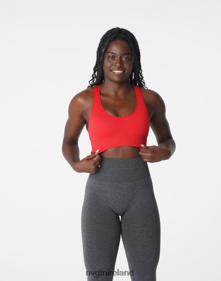 NVGTN Galaxy Ribbed Seamless Bra Fitness Scarlet Women VV2PRZ167