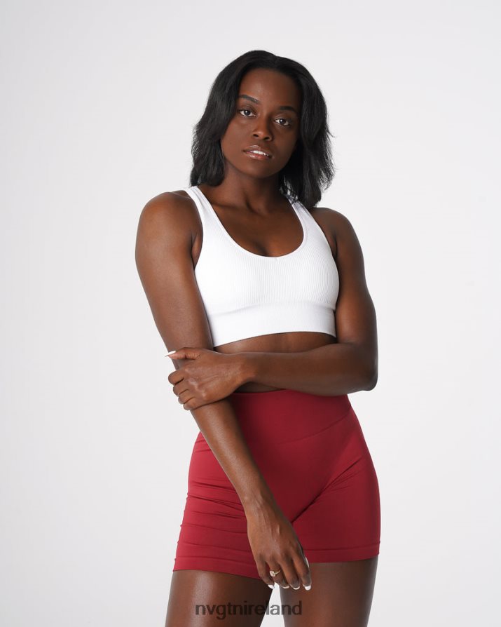 NVGTN Galaxy Ribbed Seamless Bra Fitness White Women VV2PRZ159