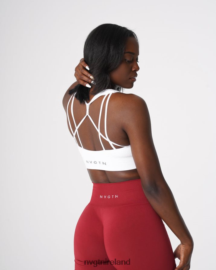 NVGTN Galaxy Ribbed Seamless Bra Fitness White Women VV2PRZ159