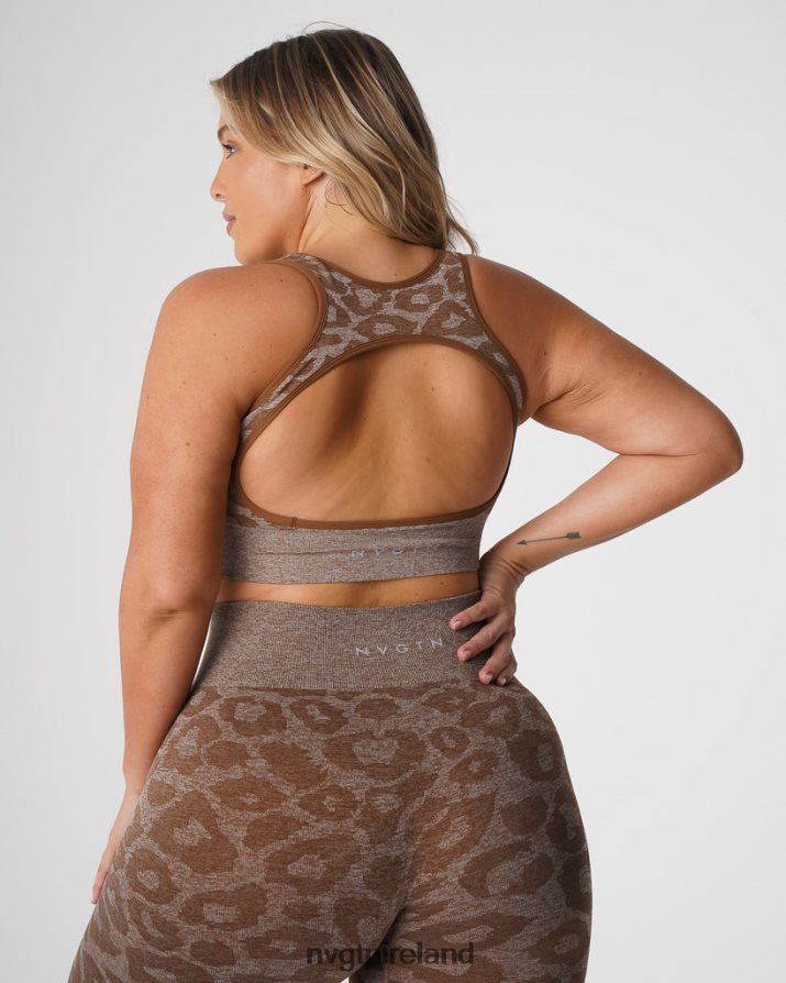 NVGTN Leopard Eclipse Seamless Bra Fitness Mocha Women VV2PRZ216