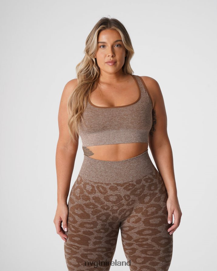 NVGTN Leopard Eclipse Seamless Bra Fitness Mocha Women VV2PRZ216